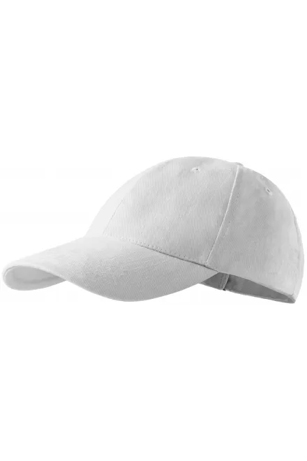 6-panelowa czapka z daszkiem, biały
