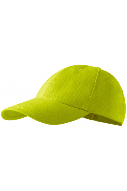 6-panelowa czapka z daszkiem, limonkowy