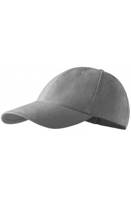 6-panelowa czapka z daszkiem, stare srebro