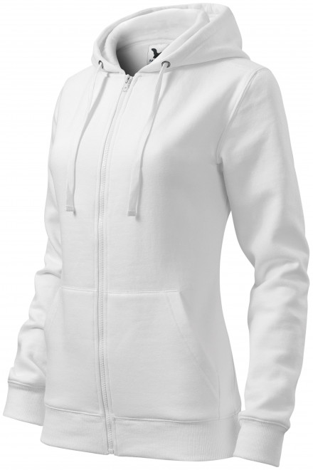 Bluza damska z kapturem, biały, kurtki damskie