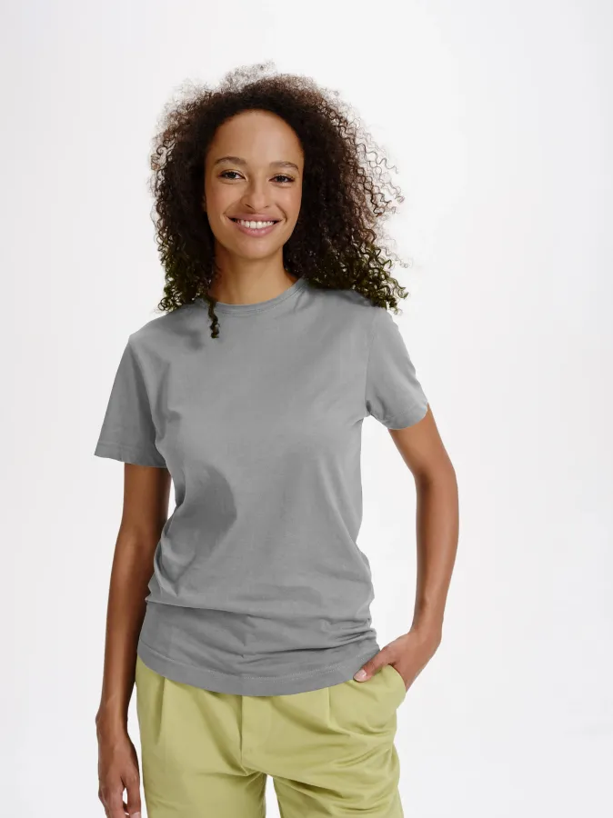 T-shirt damski z bawełny organicznej, stare srebro T-shirt damski z bawełny organicznej, stare srebro