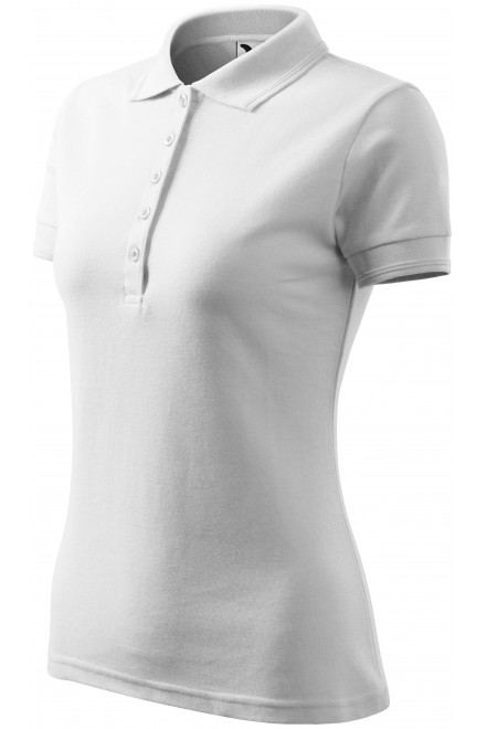 Damska elegancka koszulka polo, biały, damskie koszulki polo