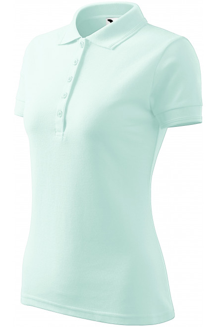 Damska elegancka koszulka polo, lodowa zieleń, krótkie koszulki
