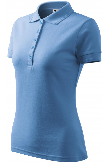 Damska elegancka koszulka polo, niebieskie niebo, damskie koszulki polo