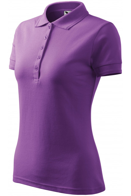 Damska elegancka koszulka polo, purpurowy, damskie koszulki polo