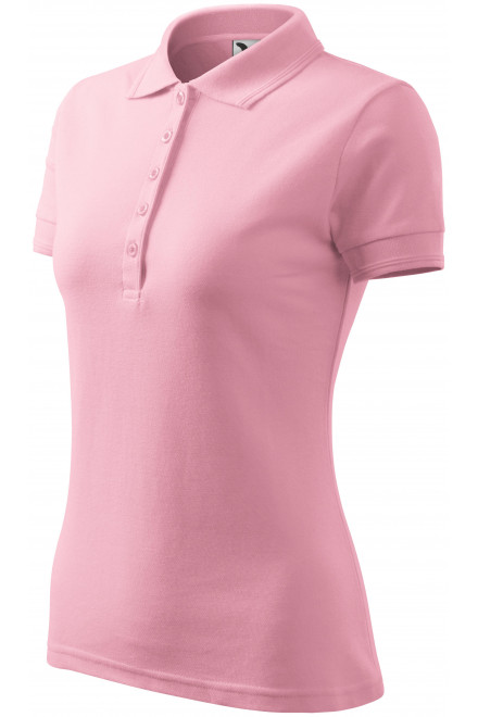 Damska elegancka koszulka polo, różowy, koszulki polo
