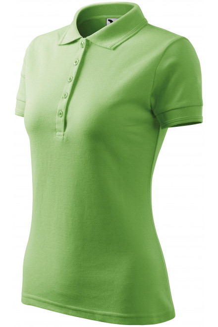 Damska elegancka koszulka polo, zielony groszek, damskie koszulki polo