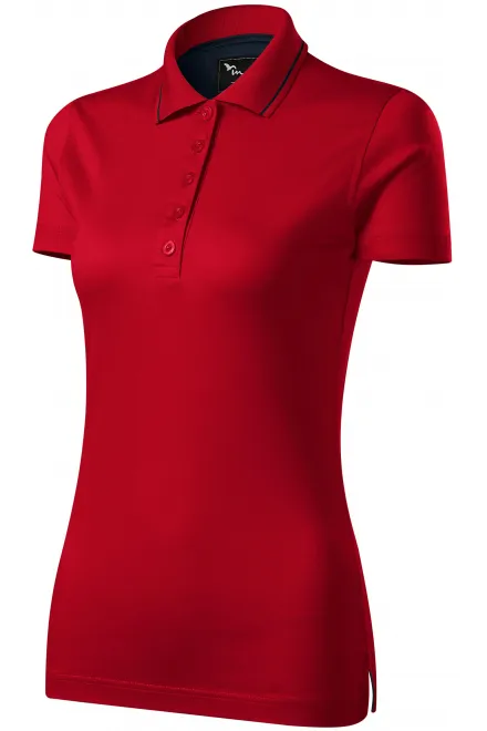Damska elegancka merceryzowana koszulka polo, formula red