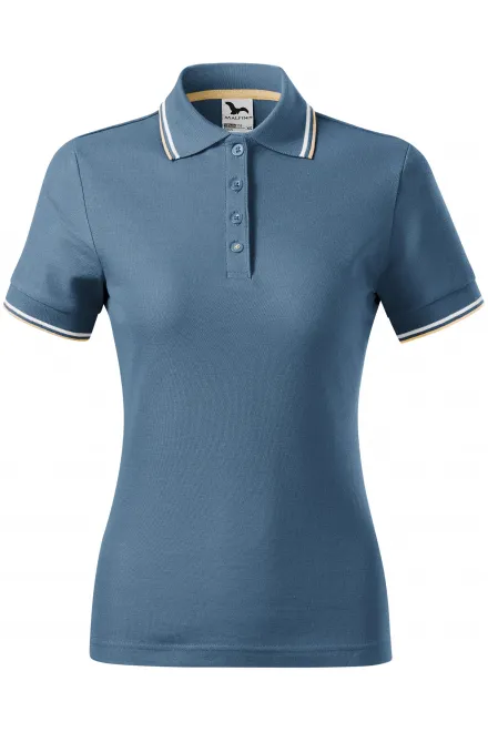 Damska klasyczna koszulka polo - denim, S