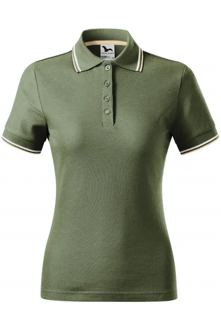 Damska klasyczna koszulka polo - khaki, S