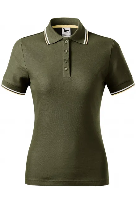 Damska klasyczna koszulka polo - military, S