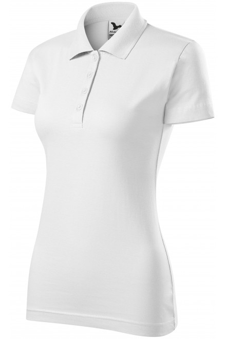 Damska koszulka polo slim fit, biały, damskie koszulki polo
