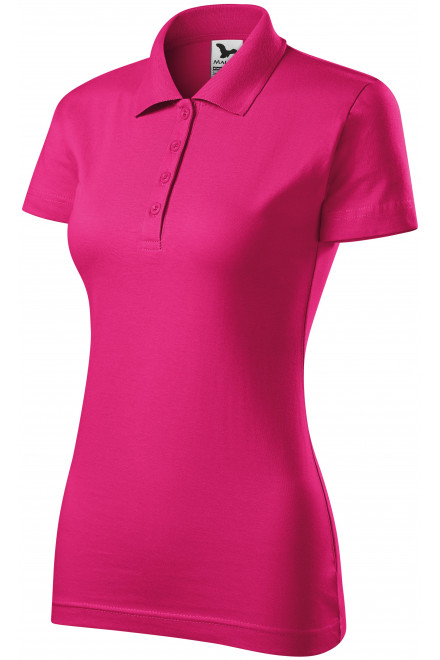 Damska koszulka polo slim fit, purpurowy, damskie koszulki polo