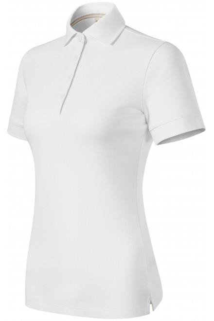 Damska koszulka polo z bawełny organicznej, biały, koszulki damskie