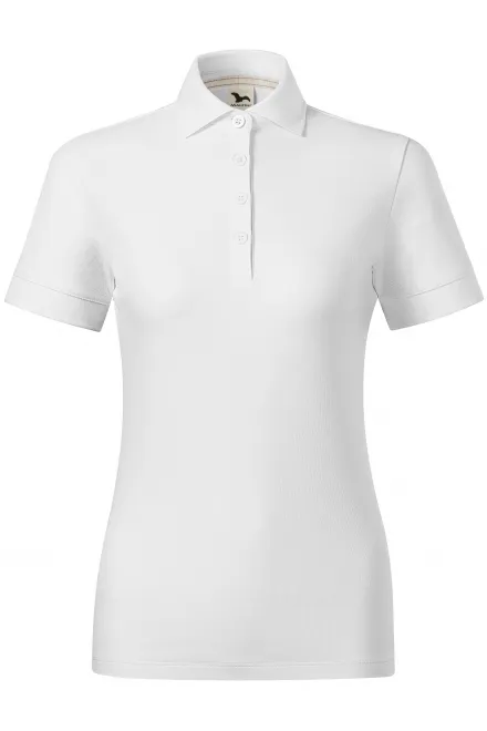Damska koszulka polo z bawełny organicznej - biały, 2XL