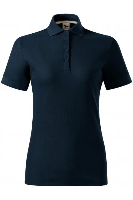 Damska koszulka polo z bawełny organicznej - ciemny niebieski, 2XL