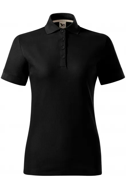 Damska koszulka polo z bawełny organicznej - czarny, 2XL