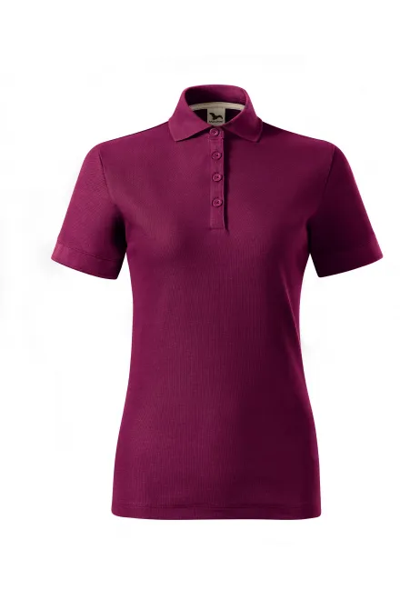 Damska koszulka polo z bawełny organicznej - fuksja, 2XL