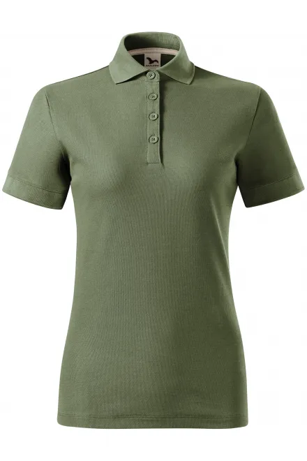 Damska koszulka polo z bawełny organicznej - khaki, 2XL