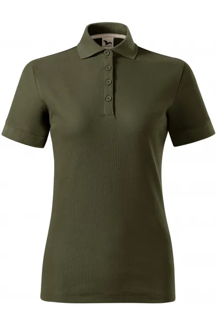 Damska koszulka polo z bawełny organicznej - military, 2XL