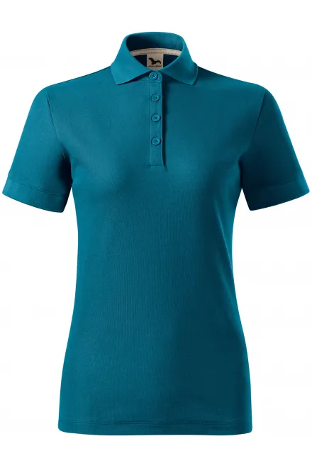 Damska koszulka polo z bawełny organicznej - petrol blue, 2XL