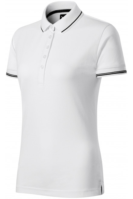 Damska koszulka polo z krótkim rękawem, biały, koszulki polo