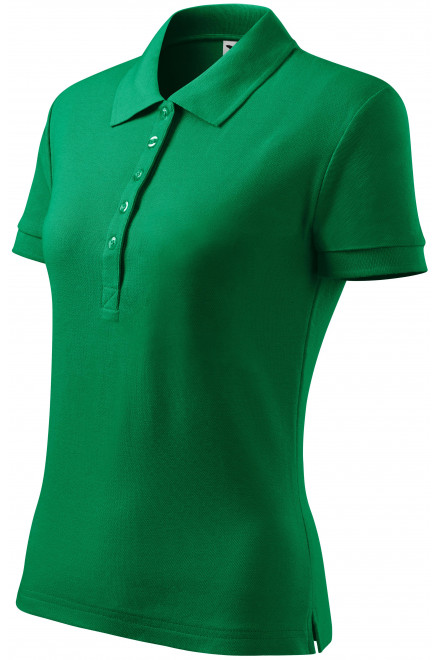 Damska koszulka polo, zielona trawa, koszulki bez nadruku