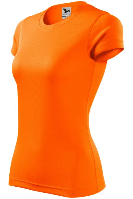 Damska koszulka sportowa, neonowy pomarańczowy