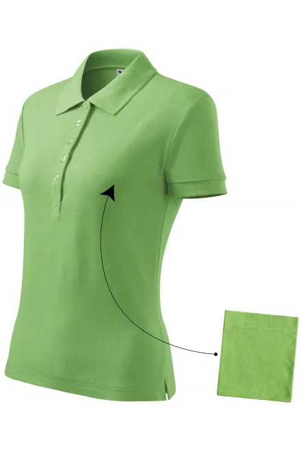 Damska prosta koszulka polo, zielony groszek