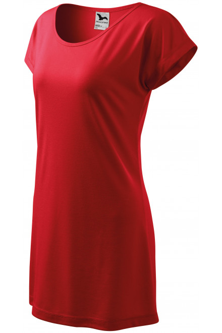 Długa koszulka/sukienka damska, czerwony