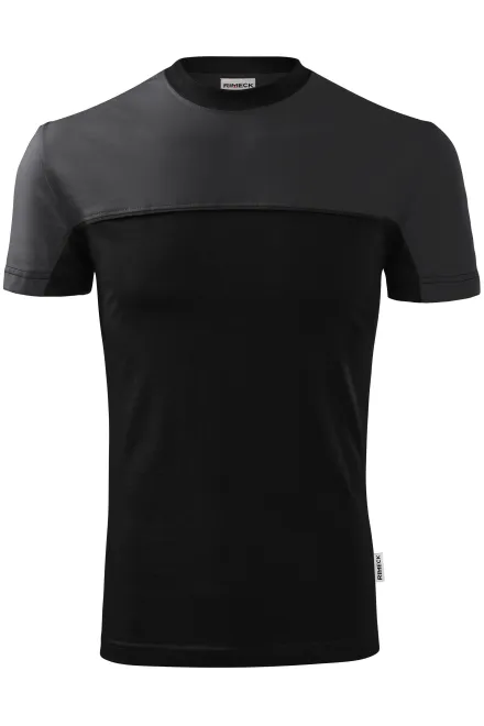 Dwukolorowa bawełniana koszulka - hebanowy szary, 2XL