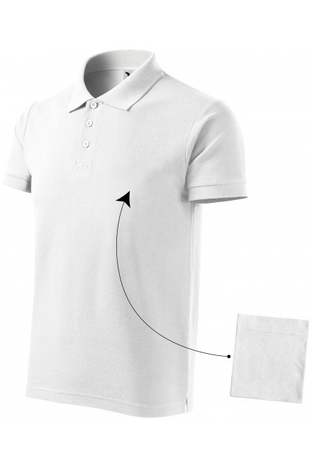 Elegancka męska koszulka polo, biały, zwykłe t-shirty