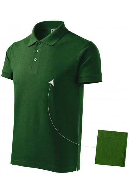 Elegancka męska koszulka polo, butelkowa zieleń, męskie koszulki polo