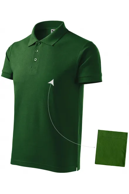 Elegancka męska koszulka polo, butelkowa zieleń