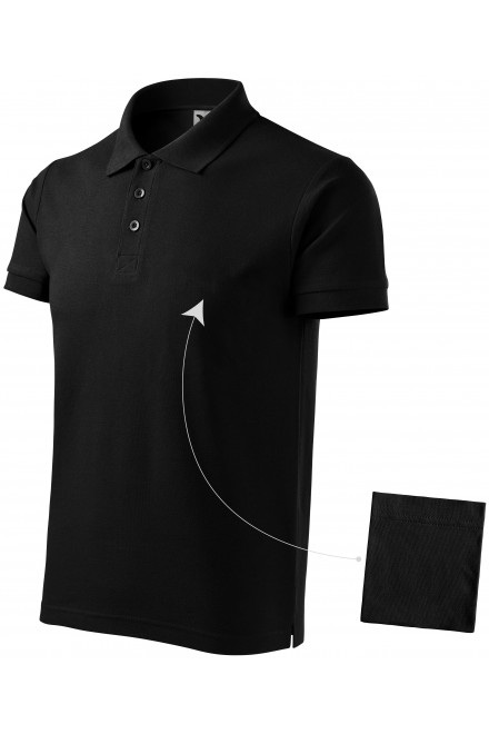 Elegancka męska koszulka polo, czarny, męskie koszulki