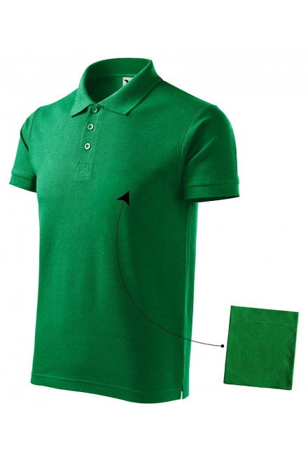 Elegancka męska koszulka polo, zielona trawa, koszulki bez nadruku