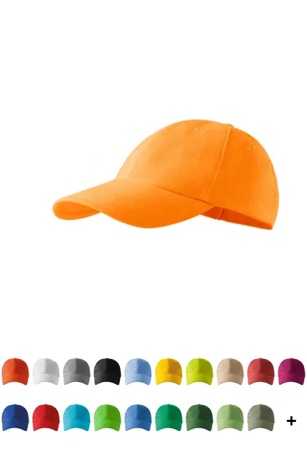 6-panelowa czapka z daszkiem, mandarynka