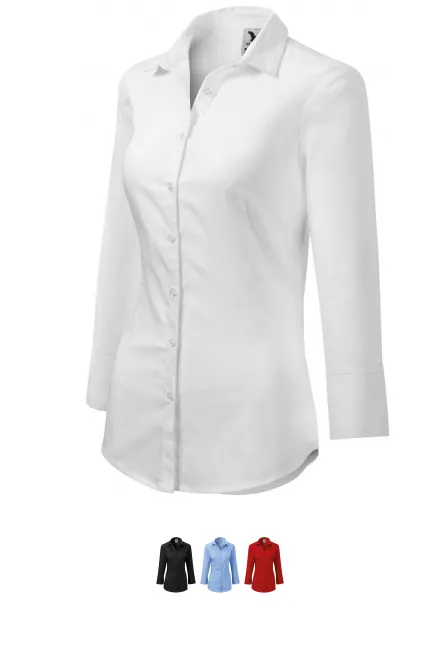 Bluzka damska z długim rękawem, biały