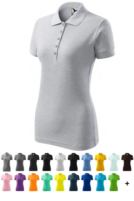 Damska elegancka koszulka polo, jasnoszary marmur