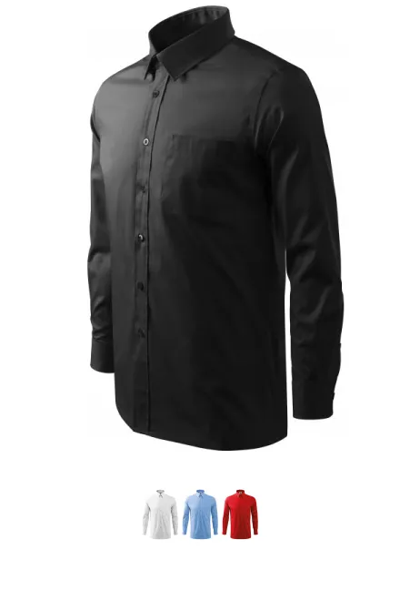 Koszula męska z długim rękawem, czarny