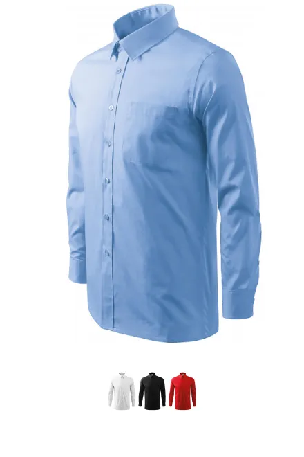 Koszula męska z długim rękawem, niebieskie niebo