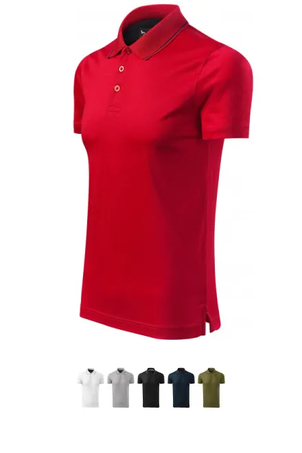 Męska elegancka merceryzowana koszulka polo, formula red