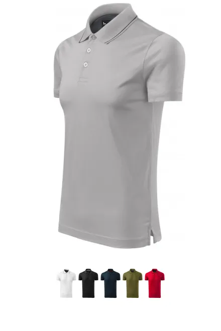 Męska elegancka merceryzowana koszulka polo, srebrnoszary