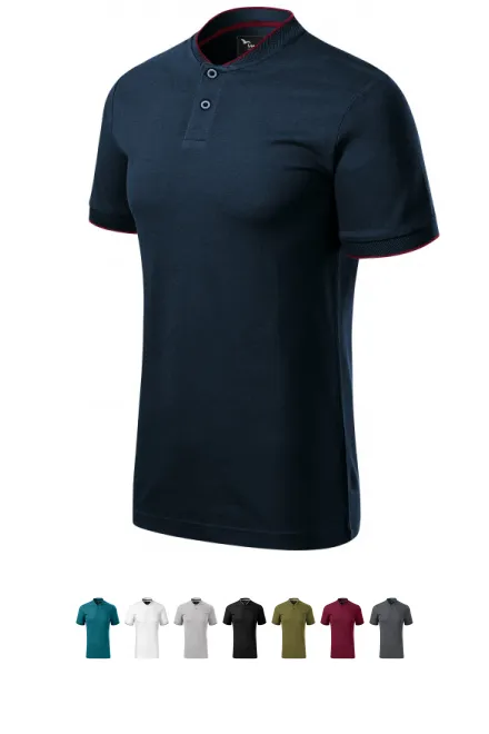 Męska koszulka polo z kołnierzykiem typu bomber, ciemny niebieski