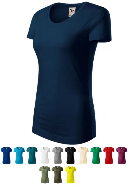 T-shirt damski z bawełny organicznej, ciemny niebieski
