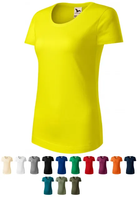 T-shirt damski z bawełny organicznej, cytrynowo żółty