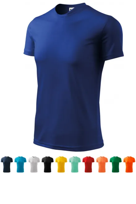 T-shirt z asymetrycznym dekoltem, królewski niebieski
