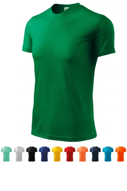 T-shirt z asymetrycznym dekoltem, zielona trawa