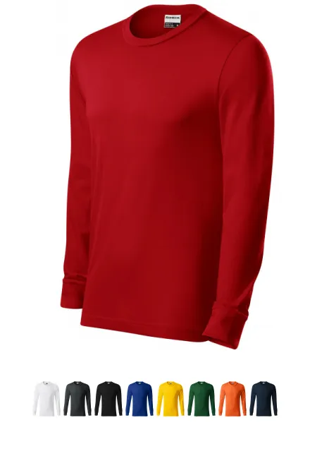 Trwała koszulka męska z długim rękawem, czerwony