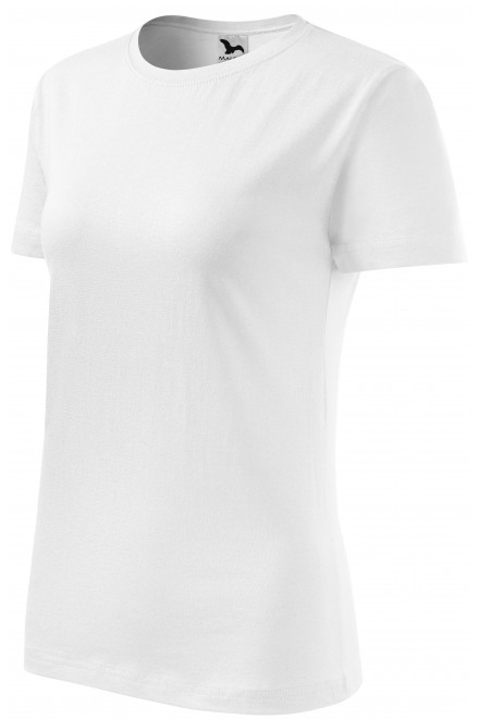 Klasyczna koszulka damska, biały, biała koszulka